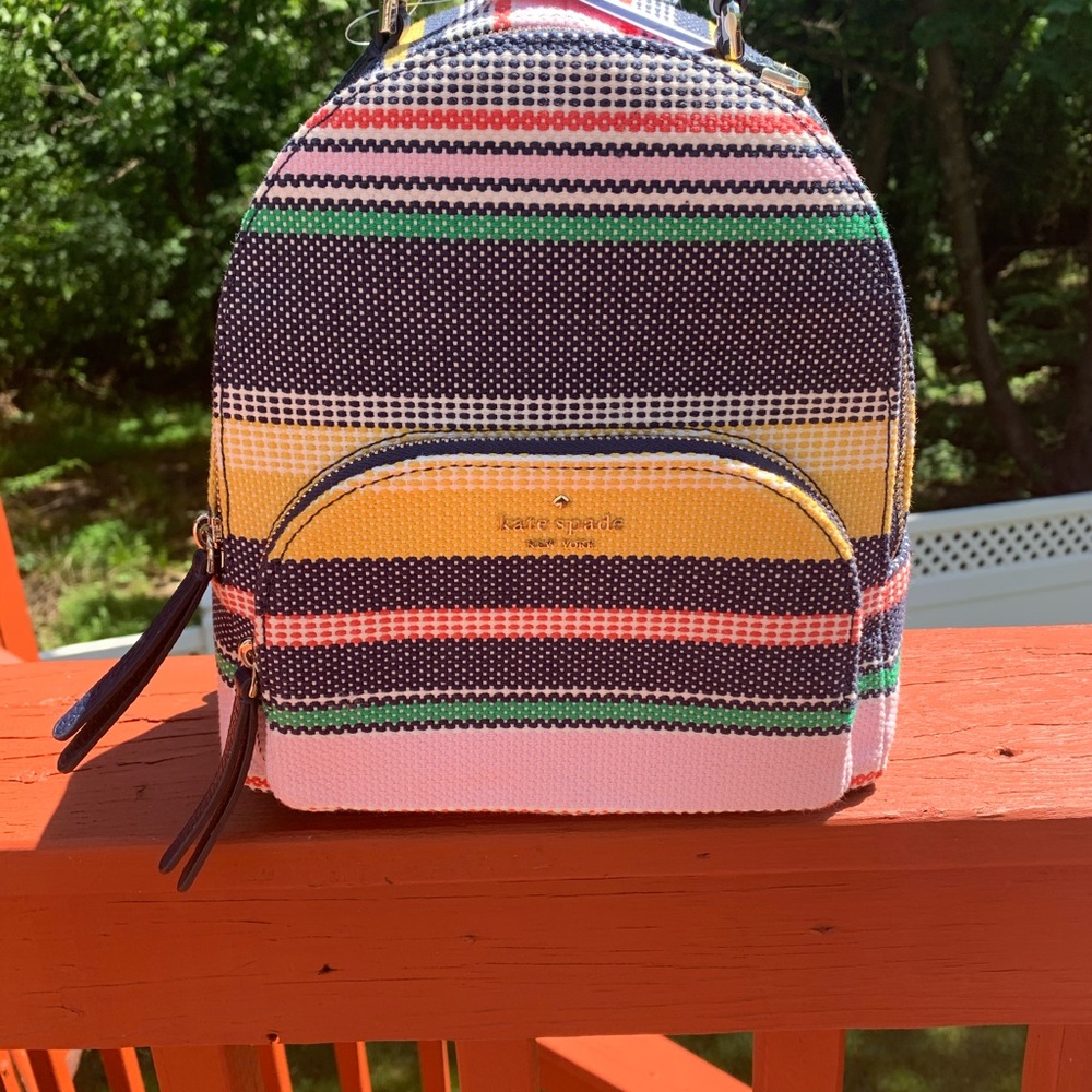 NWT KATE SPADE JACKSON BOARDWALK STRIPE BACKPACK - Picture 2 of 5